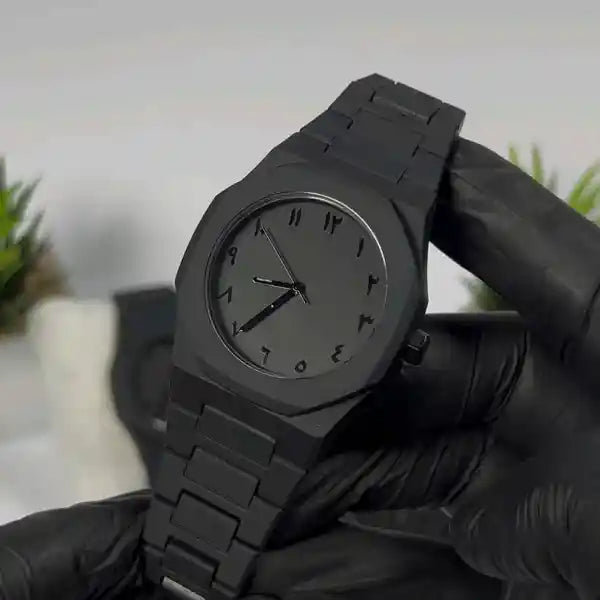 Black Arabic Aura Watch-ساعة الهالة العربية السوداء