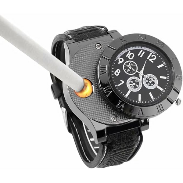 Men's Military USB Lighter Watch-ساعة رجالية عسكرية بولاعة USB